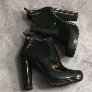 Lemon Jelly High Heel Ankle Chelsea Rubber Boots